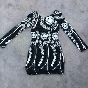 Sequin floral Cocktail Dress